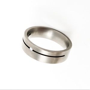 Titanium Wedding Band With Real Diamond